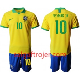 Brasilien Fodboldtrøjer NEYMAR JR 10 Børn Hjemmebanesæt Copa América 2019 Kort ærmer